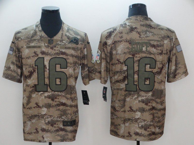 Men Los Angeles Rams #16 Goff Nike Camo Salute to Service Retired Player Limited NFL Jersey